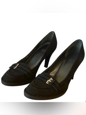 Stuart Weitzman Suede Oxford Academia Preppy Buckle Pumps Women’s Heels Size 6.5